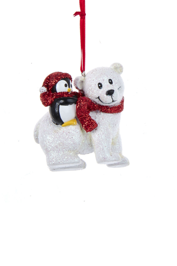 Atkılı Kutup Ayısı & Penguen Yılbaşı Ağaç Süsü –9cm - 1