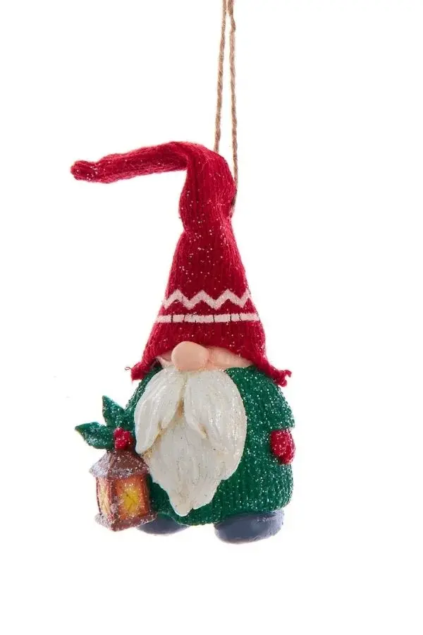 Kırmızı 16 cm Reçine Örme Şapkalı Noel Baba - 1 Yılbaşı Süsü - 1