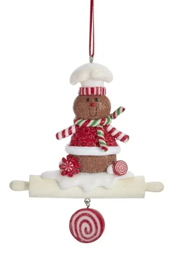 Oklavalı Aşçı Gingerbread Man Yılbaşı Süsü – 11,5cm - 1